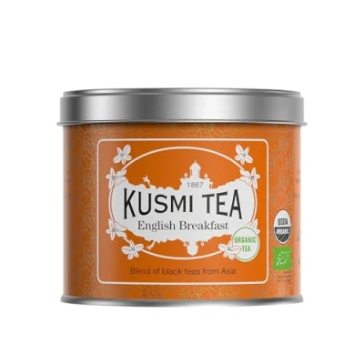 Imagen de Kusmi Tea English Breakfast Té Negro 100% Orgánico Mezcla de Tés Negros Ceilán y Assam Hojas Sueltas Lata 100g Cantidad para Aprox. 50 Tazas