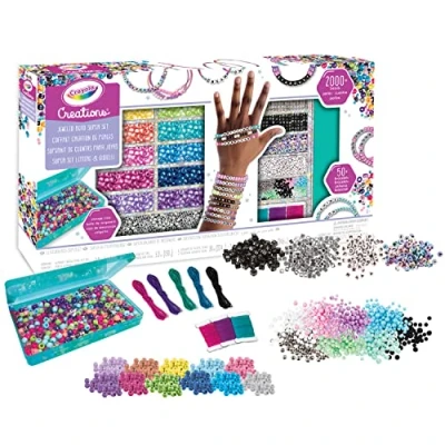 Imagen de CRAYOLA Creations Súper Set Letras y Joyas, para Crear Muchas Pulseras Personalizadas, Actividad Creativa Idea de Regalo per Niñas, 04 2922