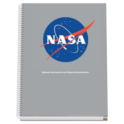Imagen de DOHE Cuaderno A4 Cuadriculado Encuadernación Espiral, 100 Hojas de 90 g/m², Cuadrícula 5 mm, Tapa Dura, NASA Grey, Material Escolar Gris