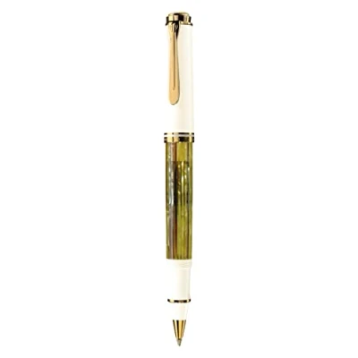 Imagen de Pelikan lujo Souveran R400 Bolígrafo de punta rodante negro/Blue P, color Tortoise Shell White