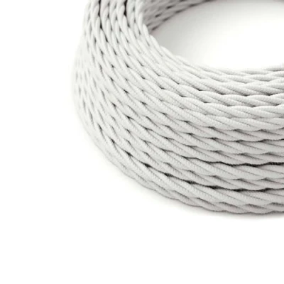 Imagen de HALOTEC Cable textil electrico trenzado Blanco 5 metros lampara 2 hilos 2x0 75mm2 tejido iluminacion Rollo Hilo de tela funda Color
