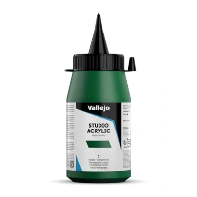 Imagen de Vallejo Colores acrílicos studio 500ml, color verde permanente