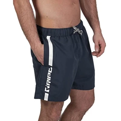 Imagen de RIPT Essentials Bañador para hombre Shorts de Baño con Protección Solar UV 50 Secado Rápido, Azul marino/Blanco, S