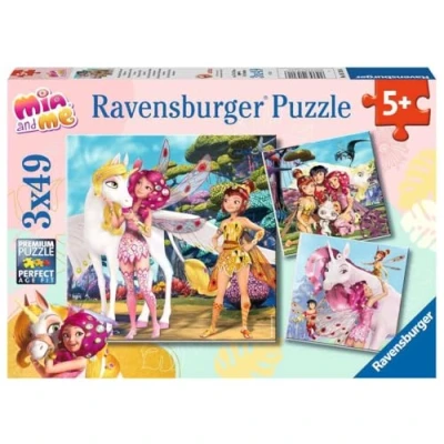 Imagen de Ravensburger Puzle país de los Elfos y Unicornios 3 x 49 Piezas MIA and Me Puzzle para niños a Partir 5 años, Color Blanco (05701)