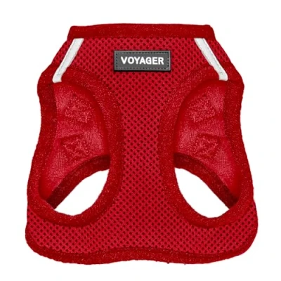 Imagen de Voyager Step in Air Arnés de Malla para Cualquier Tiempo, Reflectante, Perros pequeños/medianos y Gatos, Evita tirones, fijación Segura con Hebilla, Anillas en D Dobles, Rojo, XL
