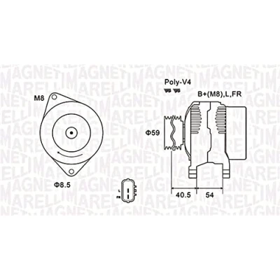Imagen de MAGNETI MARELLI 063731927010 Alternador 14V 90A KIA: cee‘d I Hatchback, Familiar, HYUNDAI: i30 Familiar