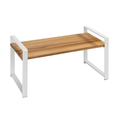 Imagen de WENKO Louisa Estantería de Cocina 2 Niveles para encimera, Madera Acacia y Metal, CREA más Espacio Almacenamiento en la Cocina, 32 x 33 11 cm, Color Blanco