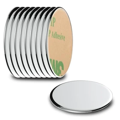 Imagen de ECENCE Imanes de neodimio 10 Piezas Redondos autoadhesivos 22x1mm Recubrimiento NiCuNi en Forma Disco