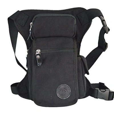 Imagen de Xieben Hombres Lienzo Caer Pierna Bolsa Cintura Paquete de Fanny Moto Montar Ciclismo Viajes Táctico Deportes Al Aire Libre