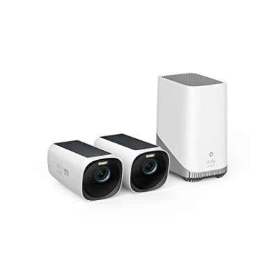 Imagen de eufy Security eufyCam S330(eufyCam 3), Camara vigilancia WiFi Exterior, Exterior Solar, 4K resolución, Enfoque y visión Nocturna, sin Tarifa mensual, Conjunto de Dos cámaras