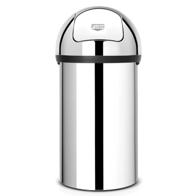 Imagen de Brabantia Push Pedal Bin Cubo de basura, 60 litros, acero brillante