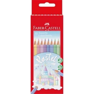 Imagen de Faber Castell 111211 Lápices de colores pastel, estuche cartón 10 unidades