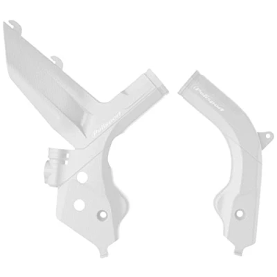 Imagen de POLISPORT 8472900003 Juego de protectores chasis fabricados en plástico duradero y resistente a los impactos compatible con motocicletas KTM color blanco