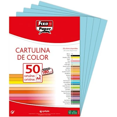Imagen de Fixo Paper 11110336 Paquete de 50 cartulinas azules cartulina azul turquesa A4, 180g