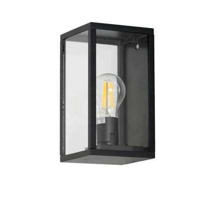 Imagen de FORLIGHT PRISTOL Aplique de Pared para Exterior IP44 Diseño Clásico. Iluminación Terraza o Jardín Bombilla Led E27. Rectangular Aluminio y Cristal. Color Negro