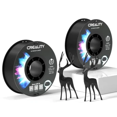 Imagen de Creality filamento PETG oficial negro, para impresora 3D de 1,75 mm, 2 kg, sin enredos, fuerte unión y rendimiento saliente, precisión dimensional +/ 0,03 mm