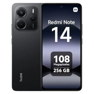 Imagen de Xiaomi Redmi Note 14 Smartphone de 8+256GB, Pantalla 6.67&quot; AMOLED FHD+ 120Hz, MediaTek Helio G99 Ultra, cámara 108MP, TurboCharge 33W, 5500 mAh, Cargador no Incluido, Negro (Versión ES)
