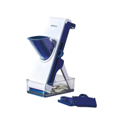 Imagen de Lacor 60560 Mandolina de Cocina, Vertical, Multifunción, 100% Seguro, 2 Tipos Corte, Plegable, Apto para Lavavajillas, Fácil Limpieza, Máxima Estabilidad, Libre BPA