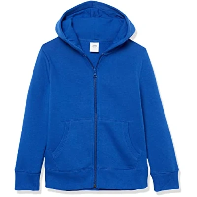 Imagen de Amazon Essentials Sudadera de Forro Polar con Capucha y Cremallera Niño, Azul, 9 años