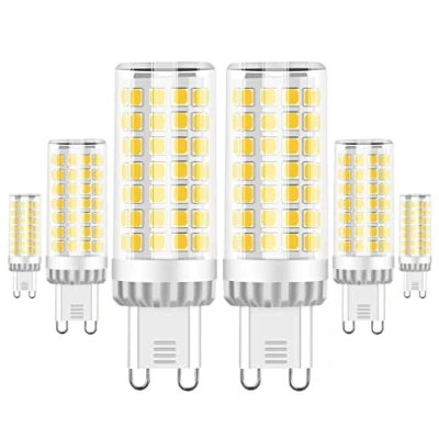 Imagen de Bombillas LED G9 de 9W Equivalente a 50W 80W Lampara Halógena Blanco Frío 6000K 750lm AC 220 240V, No Regulable, Sin Parpadeo, para Lámparas Araña, Techo y Pared, 6 Unidades