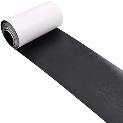 Imagen de Kit de parches piel autoadhesivos, Panngu Premium Autoadhesivo reparación cuero, para sofá, grietas, quemaduras, accesorios asientos coche (negro, 10 cm x 150 cm)