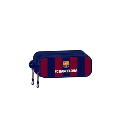 Imagen de Safta F.C. Barcelona Portatodo Doble Niño, Estuche Infantil, Ideal para Niños en Edad Escolar, Cómodo y Versátil, Calidad Resistencia, 21x6x8 cm, Color Azul Marino/Granate