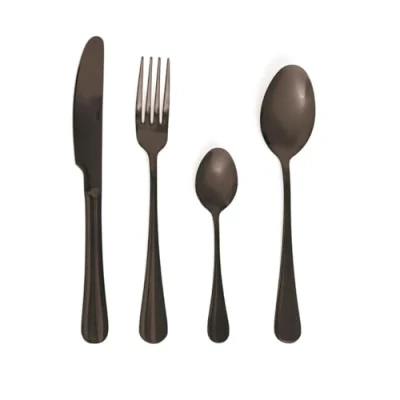Imagen de Quid Celebrart Set 24 Cubiertos Acero Inox 26cm 2mm Negro