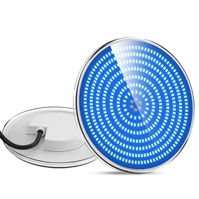Imagen de LyLmLe Foco LED Piscina Relleno de Resin, PAR56 35W Lámpara Azul Puro, Iluminación Empotrable, 1100lm, Ángulo Haz 140 ,IP68 Impermeable, 12V AC/DC