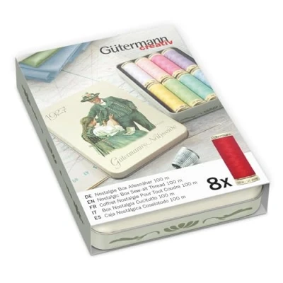 Imagen de Gutermann Rosca para coser de 100 m Hilo Conjunto, Polyester, Colores pastel, 8 bobinas