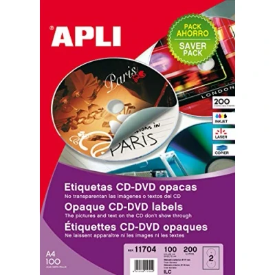 Imagen de Apli Paper 11704 Etiquetas Cd Opacas 100H