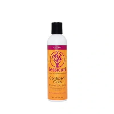 Imagen de Jessicurl Solución de peinado Confident Coils, sin fragancia añadida, 8 onzas líquidas. Crema para rizos control humedad y del encrespamiento, productos cabello rizado