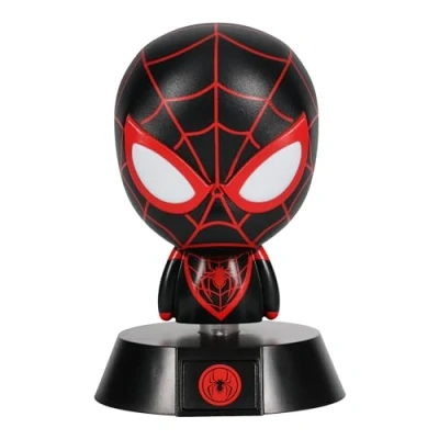 Imagen de Paladone Miles Morales 3D Icon Light BDP Marvel Spiderman Lámpara de noche brillante o escritorio,2 pilas AAA