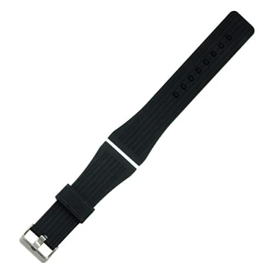 Imagen de HUMINGG Banda de Reloj Goma Silicona 30mm Universal Acero Inoxidable Correa Pulsera Bucle Negro + Herramienta (Band Width : 30mm)