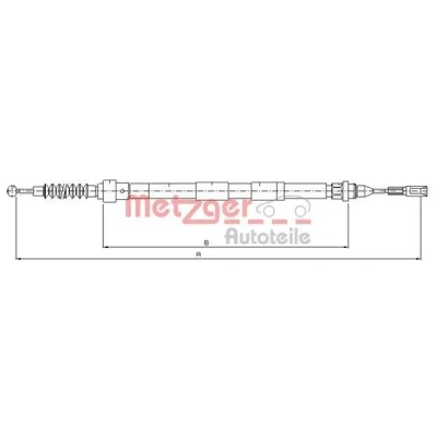 Imagen de METZGER 10.7620 Cable de Freno Mano Atrás izquierda, derecha, izquierda 1293/1127 COFLE SEAT: Alhambra I, VOLKSWAGEN: Sharan I