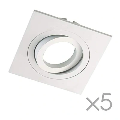 Imagen de wonderlamp Clasic W E0 Foco empotrable Cuadrado, Blanco, 5 UNIDADES,