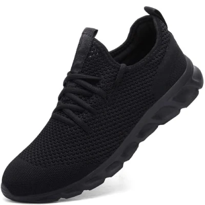 Imagen de Zapatillas de Running para Hombre Casual Tenis Asfalto Zapatos Deporte Fitness Gym Correr Gimnasio Deportives Transpirables Seguridad Atlético Trekking Bambas Plataform Sneakers Negro 41 EU