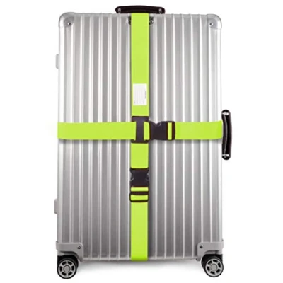 Imagen de OW Travel Correas para Maletas Cruz Seguridad Maleta Resistentes de Equipaje con Etiqueta Correa Accesorios Viaje Cinta Verde