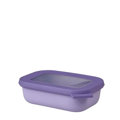 Imagen de Mepal Multi Bowl Cirqula Rectangular Recipientes para Alimentos con Tapa Adecuado como Fiambrera Hermética Frigorífico, Microondas y Congelador Tapers Comida 500 ml Nordic Lilac