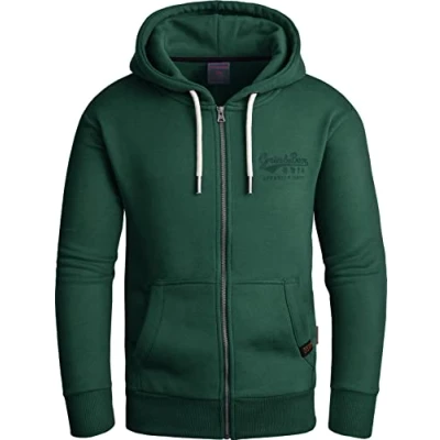 Imagen de Grin&amp;Bear Sudadera con Capucha y Cremallera para Hombre Verde M GEC603