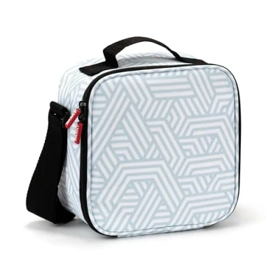 Imagen de TATAY Urban Food Casual, Bolsa Térmica Porta Alimentos, 3L de Capacidad, con 4 Tuppers Herméticas (2 x 0.5L, 2 0.2L), Color Azul Geometrico. Medidas 22.5 10 22 cm