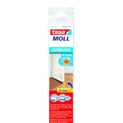 Imagen de Tesa 05433 00100 00 Barra Bajo Puerta De Pvc Cepillo Para Suelos Lisos, Blanco