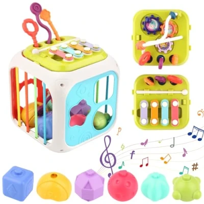 Imagen de MXTIMWAN Juguetes Niños 1 2 Año, Montessori Bebes 6 18 Meses, 7 in Sensoriales Educativos Juguete Clasificador de Formas para y Niñas 3 Años, Regalo