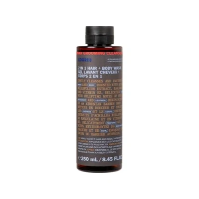 Imagen de KORRES ATHENIAN GROOMING Champú y gel de ducha 2 en 1 para hombre, hidratante desenredante, con notas tonificantes bergamota fresca cuero, sin siliconas ni parabenos, 250 ml.