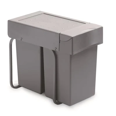 Imagen de Victory Double Man Cubo de basura empotrable (28 L, color gris aluminio)