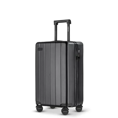 Imagen de ETERNITIVE Maleta de Viaje Cabina I Rígida ABS Tamaño: 55 x 35,5 23 cm 37L con Cerradura TSA Equipaje Mano 4 Ruedas 360 Negro