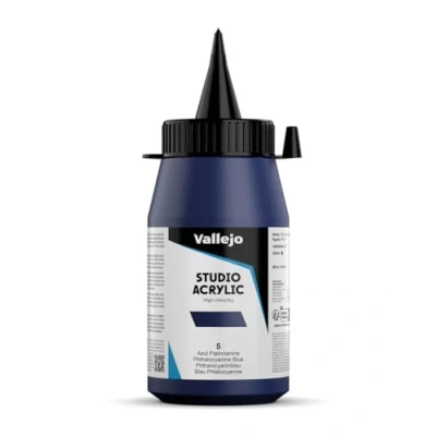 Imagen de Vallejo Colores acrílicos studio 500ml, color azul ftalocianina