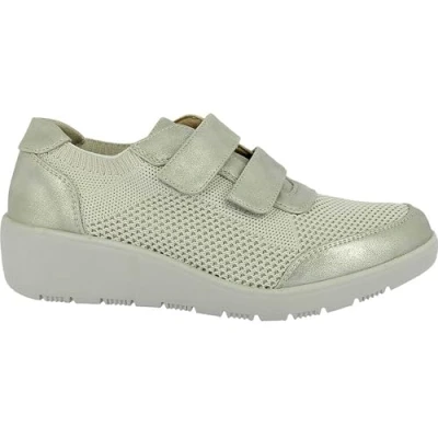 Imagen de Doctor Cutillas 40103 Deportivas para Mujer con Velcro, Plantilla Extraible, y cuña, Hechas en España Deportivos Plata 37