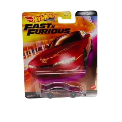 Imagen de Hot Wheels Fast and Furious Modelo de coche a presión para Nissan 240SX S14 escala 1/64, longitud 8 cm, HCP27