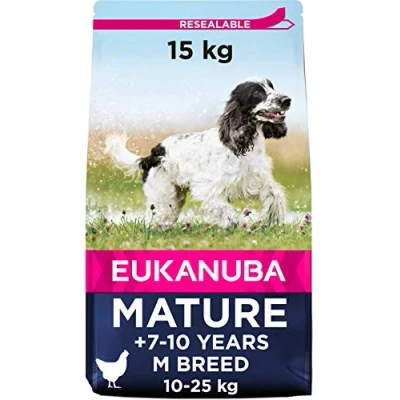 Imagen de EUKANUBA Alimento seco para perros maduros de raza mediana, rico en pollo fresco 15 kg