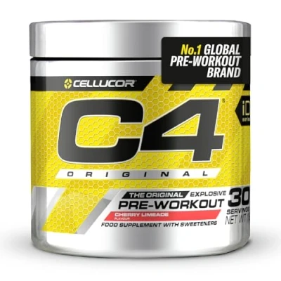 Imagen de C4 Original Suplemento en polvo para preentrenamiento Lima y cereza Bebida energética antes de entrenar 150 mg cafeína + beta alanina monohidrato creatina 30 raciones